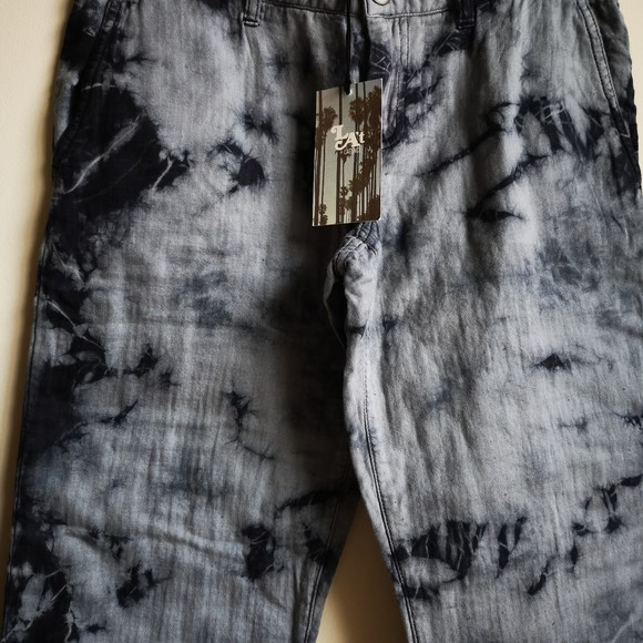 L'agence Tie Dye Boyfriend Pants Blue Tie Dye High Rise Ankle Length Rela New 26 - Picture 7 of 7